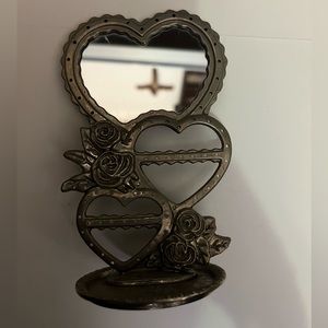 vintage silver plate earring stand